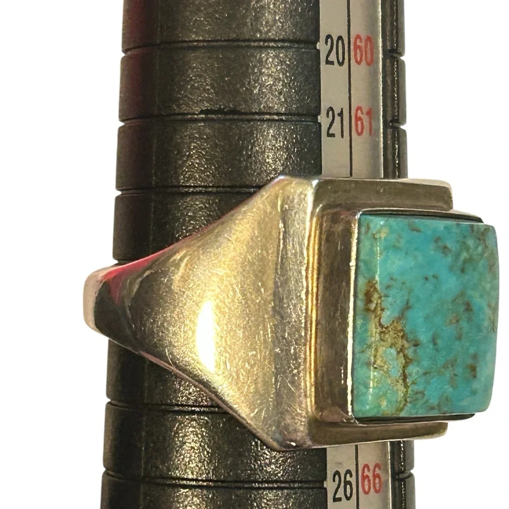 Genuine Men’s Silver Turquoise Ring